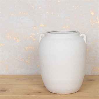 Ada White Ceramic Urn Vase 26cm