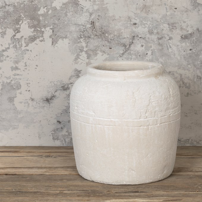 Luna Textured Stone Vase 25cm