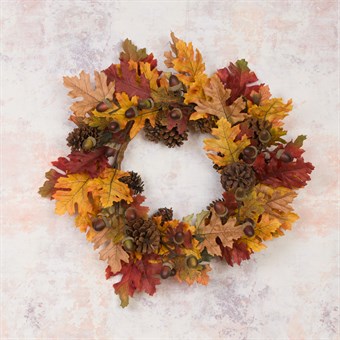 Faux Oak Autumn Wreath