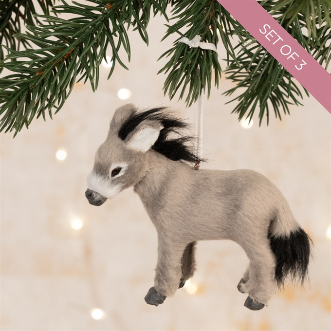 3 Little Donkey Hanging Decorations