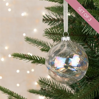 Set of 3 Amy Glass Baubles