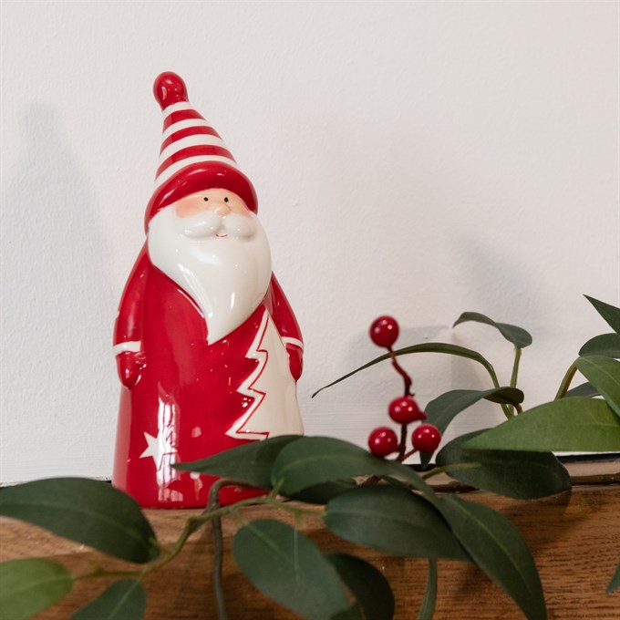 Ceramic Santa with Christmas Tree