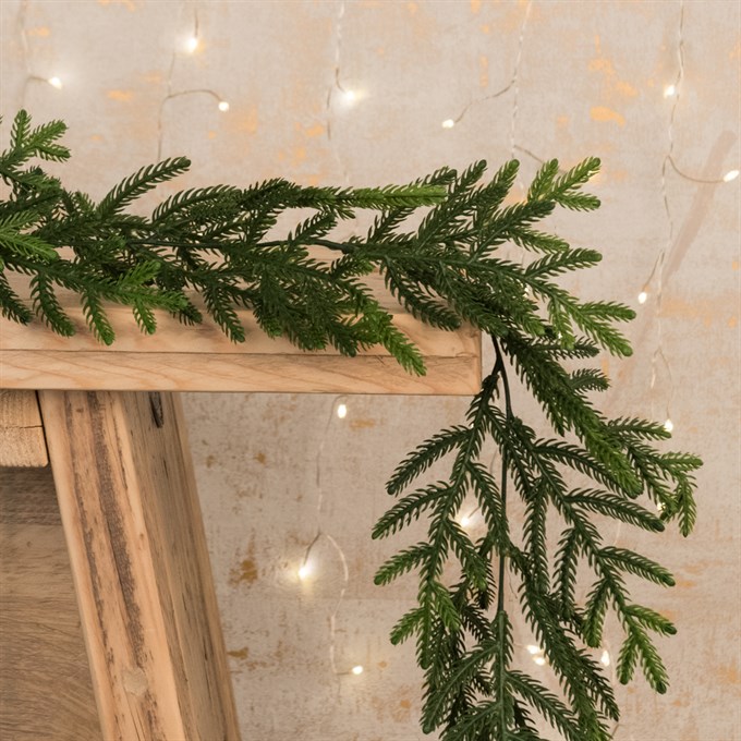 Faux Pine Needle Garland