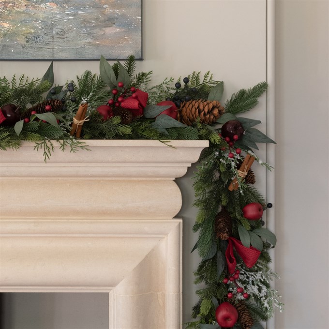 Faux Exton Apple & Cinnamon Christmas Garland