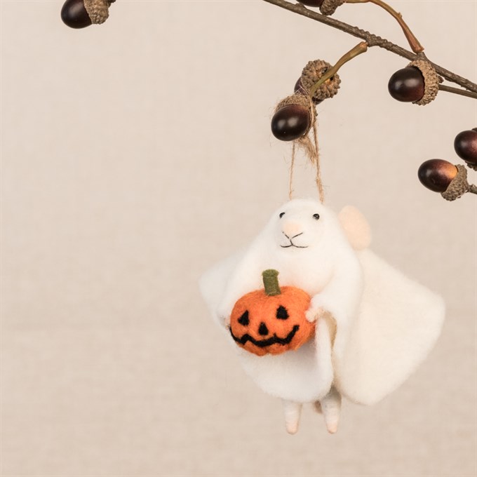 Felt Mouse Ghost Hanging Decoration