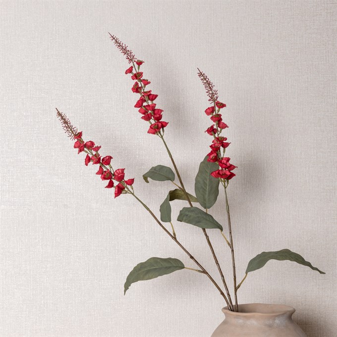 Faux Autumn Foxglove Stem, Burgundy