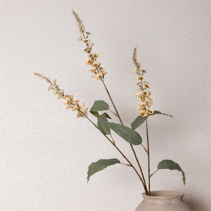 Faux Autumn Foxglove Stem, Ivory