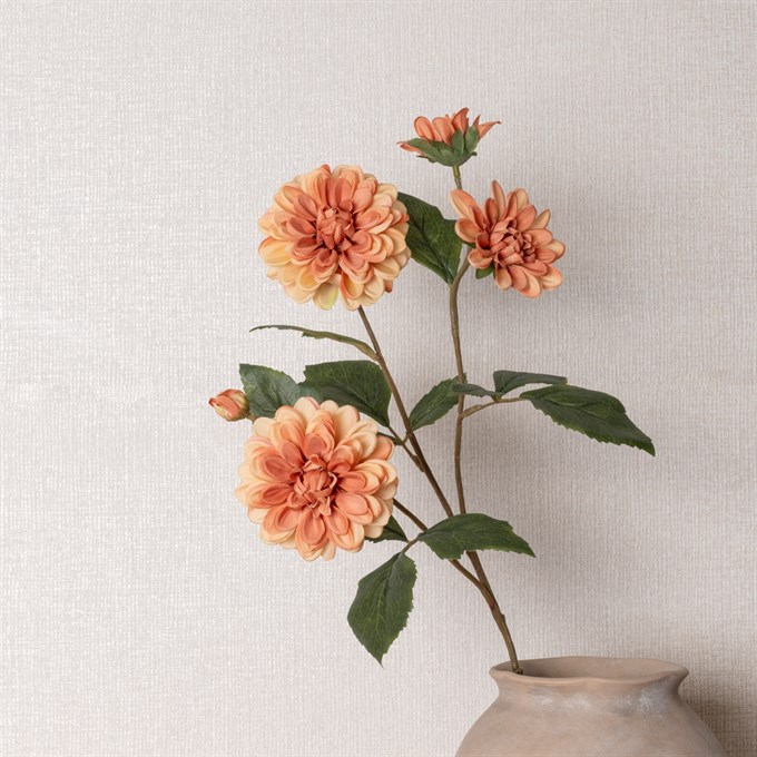 ECO Faux Autumn Dahlia, Antique Peach