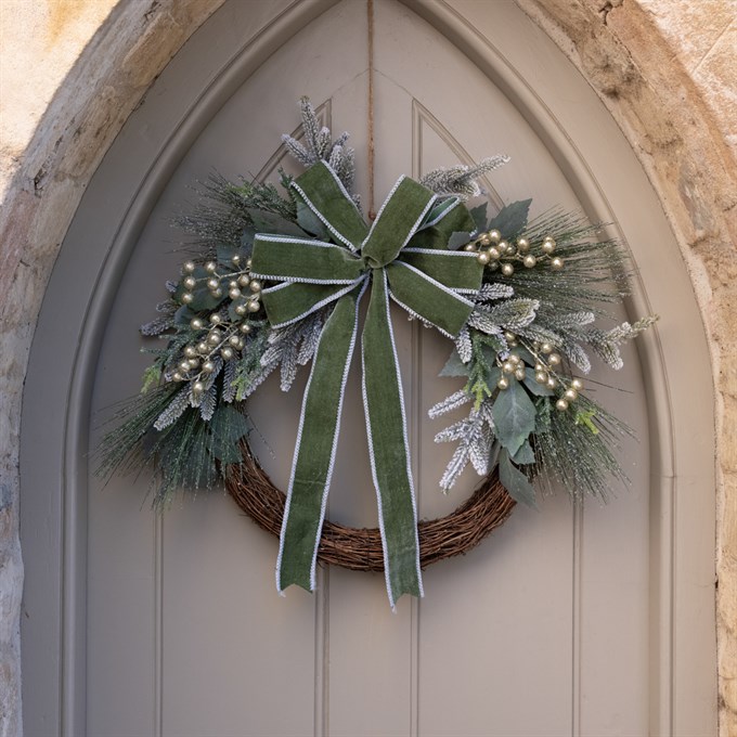 Demi Wreath with Sparkle Berries & Bow