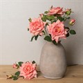 Faux Rose with Reflex Petals Coral