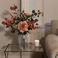 Faux Autumn Flowers & Rosehip in Vase