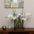 Faux Phalaenopsis in Glass Vase