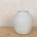 White Rustic Stone Vase 16cm