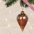 3 Glass Davina Swirl Christmas Finials Brown
