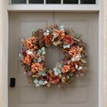 Faux Autumn Flowers Wreath
