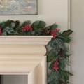 Faux Etton Pinecone & Berry Christmas Garland