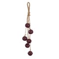 Metal Christmas Bell Hanger Burgundy 50cm