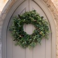 Faux Thistleton Wreath with Pinecones & Ivy