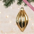 3 Glass Aliza Bead Lined Gold Christmas Finials