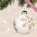 3 Glass Leia Snowflake Baubles White