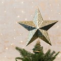 Textured Metallic Star Tree Topper Gold