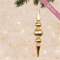 3 Large Glass Gold Christmas Finials