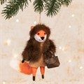 Felt Fancy Fox in Fur Coat Hanging Decoration