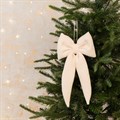Cream Knitted Bow Hanging Decoration