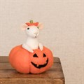 Felt Mouse in Pumpkin Decoration