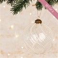 Large Glass Aaliyah Pearl Swirl Christmas Bauble