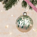 3 Glass Iris Mistletoe Christmas Baubles