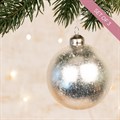 3 Glass Eleanora Christmas Baubles Silver