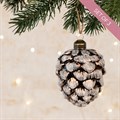 3 Glass Pinecone Christmas Hanging Decorations