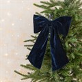 Velvet Bow Hanging Decoration Dark Blue