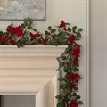 Faux Ruskington Poinsettia Christmas Garland