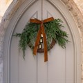 Faux Demi Bow Wreath with Bells