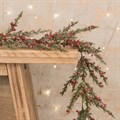 Frosted Faux Cyprus Berry Garland Red