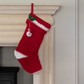 Knitted Santa Christmas Stocking Red
