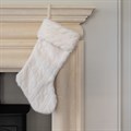 Cream Faux Fur Christmas Stocking