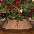 Rope Christmas Tree Skirt with Tree Pattern