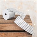Silver Striped Christmas Ribbon 2.5"