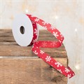 Narrow Red Snowflake Christmas Ribbon